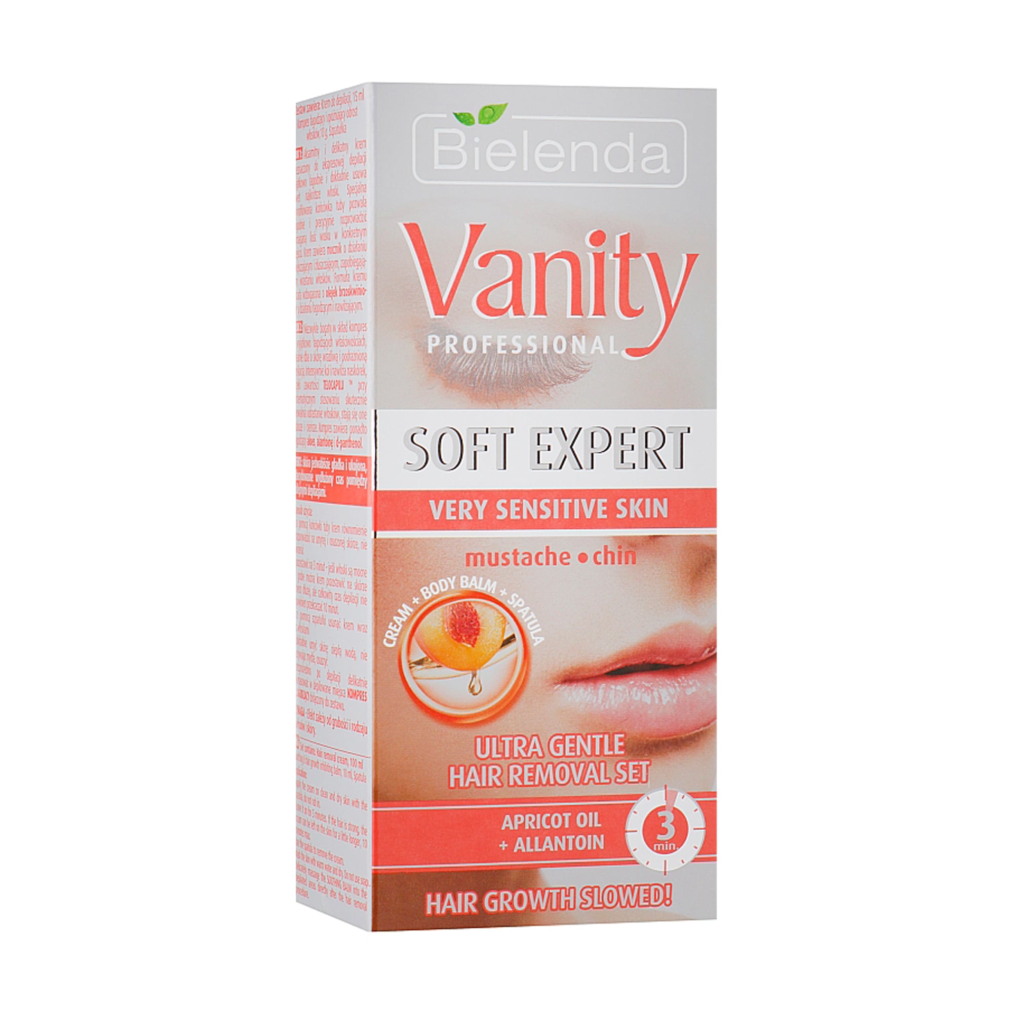 Набір для депіляції обличчя Bielenda Vanity Soft Expert (крем, 15 мл + компрес після депіляції, 2*5 г + шпатель)